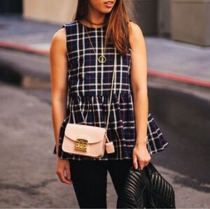 Halogen Plaid Sleeveless Tank. Size MedP
